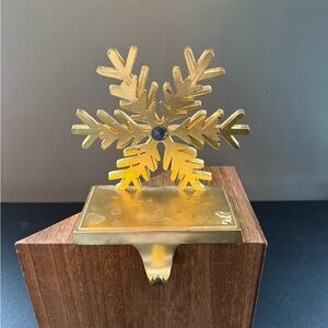 Gold Snowflake Stocking Holder